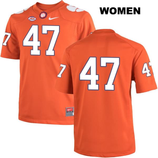Women's Clemson Tigers #47 James Skalski Stitched Orange Authentic Nike No Name NCAA College Football Jersey LTP4746JQ